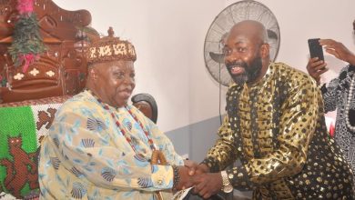 Paramount Ruler of Uyo with Village Head-elect of Ekpri Nsukara Offot