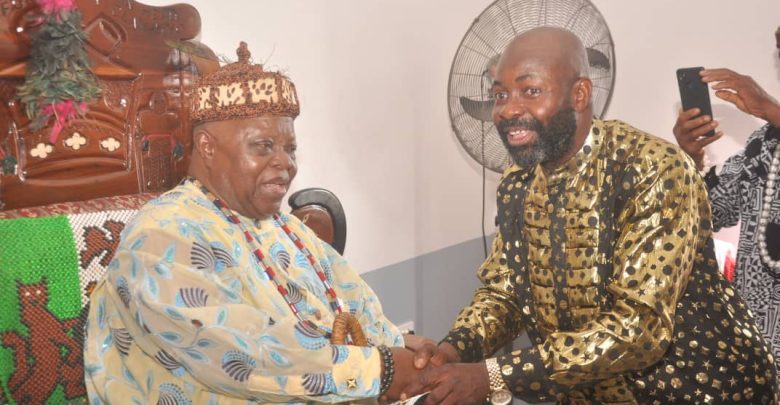 Paramount Ruler of Uyo with Village Head-elect of Ekpri Nsukara Offot
