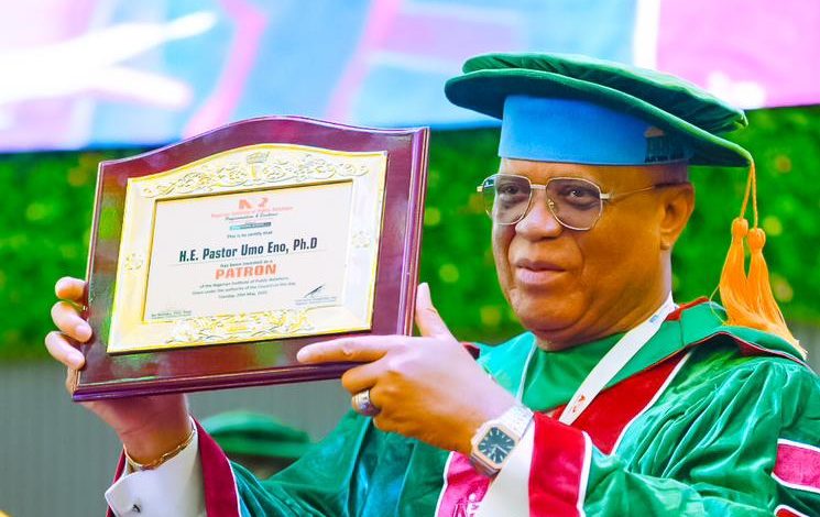 Gov Umo Eno inducted as Patron of NIPR Uyo