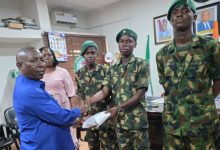 Nsit Atai Chairman receives new army recruits