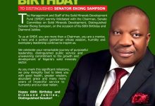 Solid Minerals Development Fund celebrates 60th birthday of Ekong Sampson
