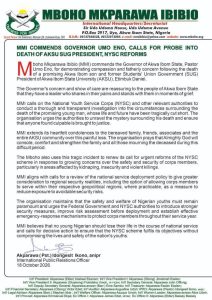 Investigation of death of ex-AKSU SUG president 